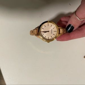 Fossil leather strap watch